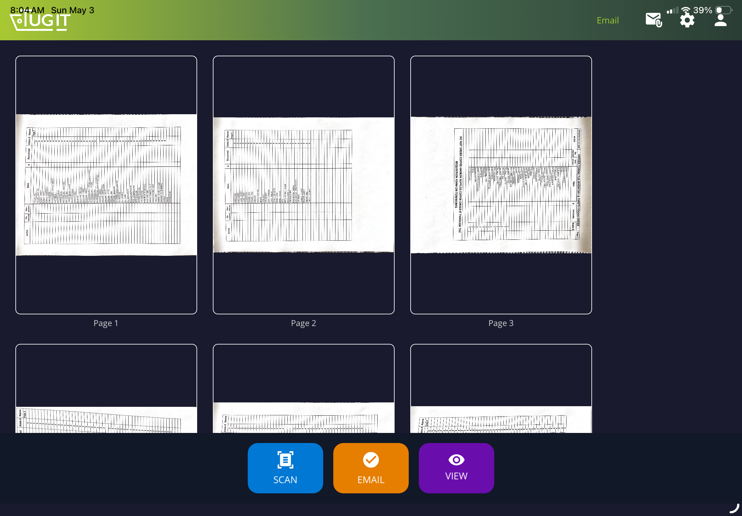 Scan each page of the order